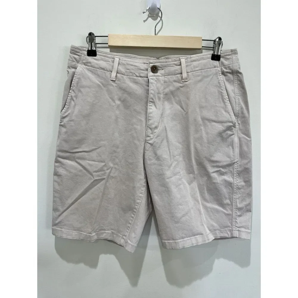 Lucky Brand Shorts Men's Twill Stretch Short Sz 32 FlatChino Khaki Beige Casual